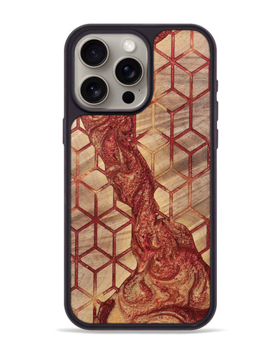 iPhone 15 Pro Max Wood+Resin Phone Case - Cathleen (Pattern, 700161)
