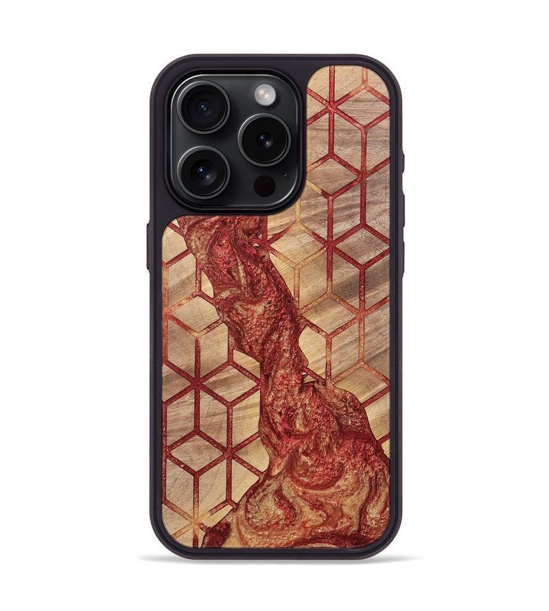 iPhone 15 Pro Wood+Resin Phone Case - Cathleen (Pattern, 700161)