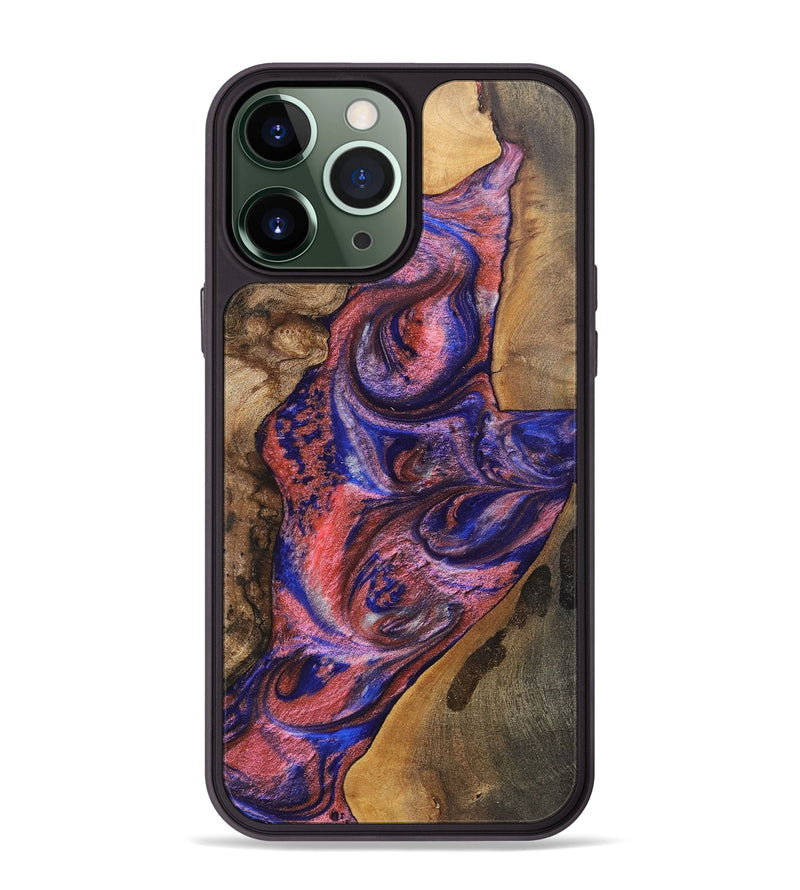 iPhone 13 Pro Max Wood+Resin Phone Case - Lynette (Mosaic, 700168)