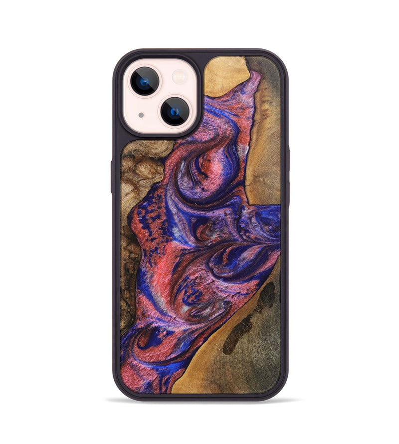iPhone 14 Wood+Resin Phone Case - Lynette (Mosaic, 700168)