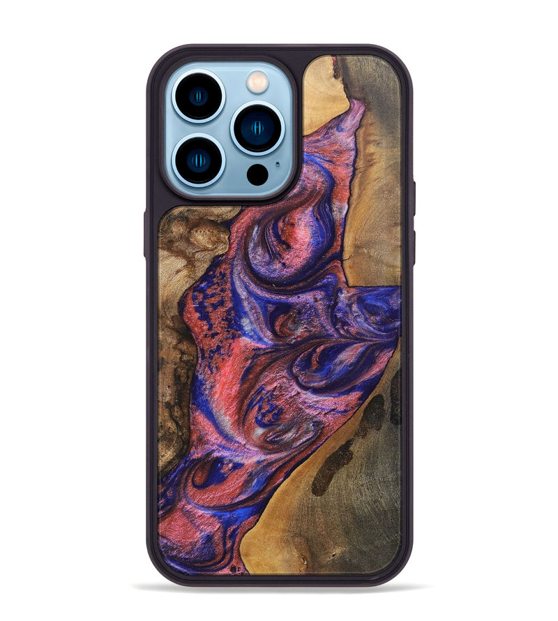iPhone 14 Pro Max Wood+Resin Phone Case - Lynette (Mosaic, 700168)