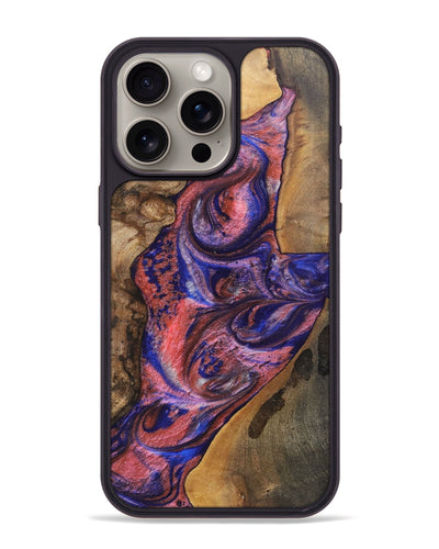 iPhone 15 Pro Max Wood+Resin Phone Case - Lynette (Mosaic, 700168)