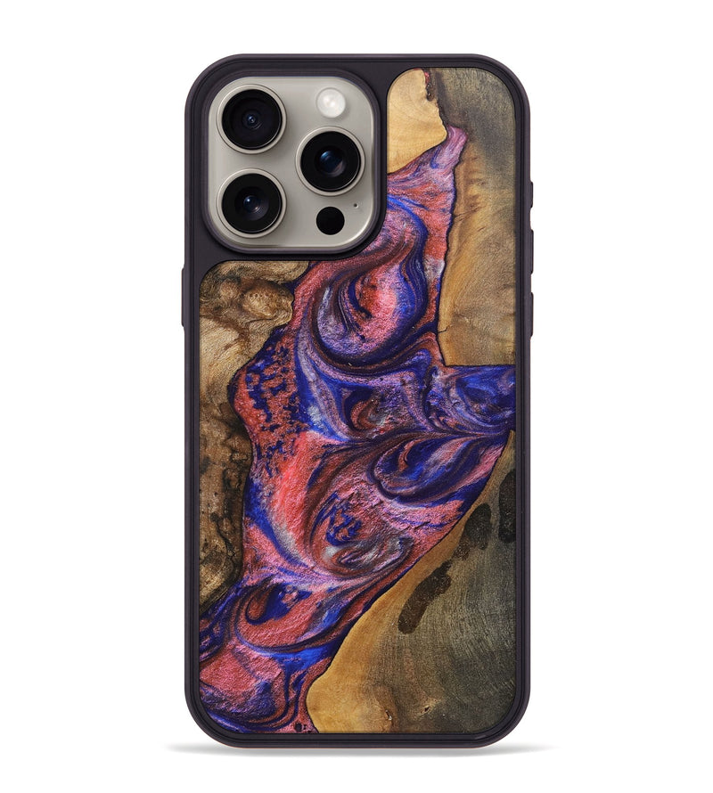 iPhone 15 Pro Max Wood+Resin Phone Case - Lynette (Mosaic, 700168)