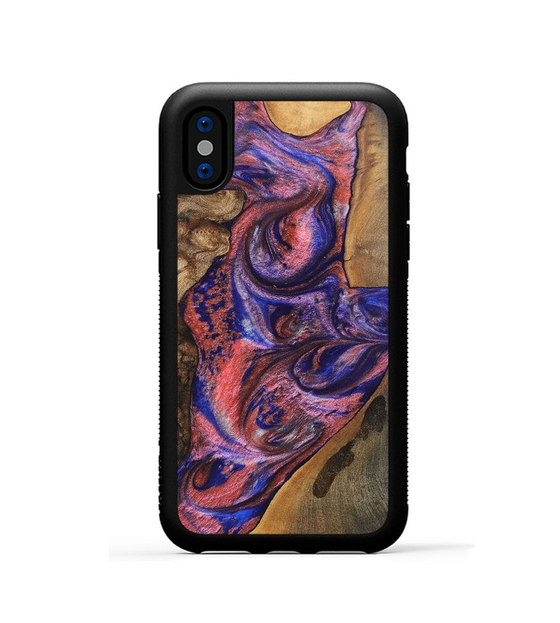 iPhone Xs Wood+Resin Phone Case - Lynette (Mosaic, 700168)