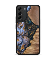 Galaxy S22 Plus Wood+Resin Phone Case - Iva (Teal & Gold, 700181)