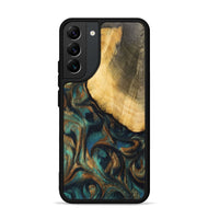 Galaxy S22 Plus Wood+Resin Phone Case - Alejandra (Teal & Gold, 700182)