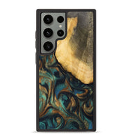 Galaxy S23 Ultra Wood+Resin Phone Case - Alejandra (Teal & Gold, 700182)