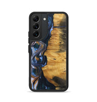Galaxy S22 Wood+Resin Phone Case - Ace (Teal & Gold, 700185)