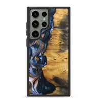 Galaxy S23 Ultra Wood+Resin Phone Case - Ace (Teal & Gold, 700185)