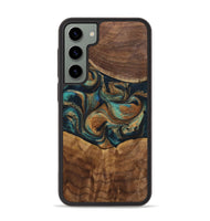 Galaxy S23 Plus Wood+Resin Phone Case - Sandra (Teal & Gold, 700190)