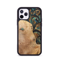 iPhone 11 Pro Wood+Resin Phone Case - Theodore (Teal & Gold, 700196)