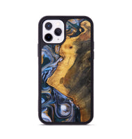 iPhone 11 Pro Wood+Resin Phone Case - Dawson (Teal & Gold, 700197)