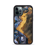 iPhone 12 Pro Wood+Resin Phone Case - Dawson (Teal & Gold, 700197)