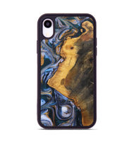 iPhone Xr Wood+Resin Phone Case - Dawson (Teal & Gold, 700197)