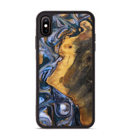 iPhone Xs Max Wood+Resin Phone Case - Dawson (Teal & Gold, 700197)