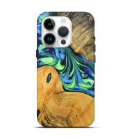 iPhone 15 Pro Wood+Resin Live Edge Phone Case - Noel (Green, 700210)