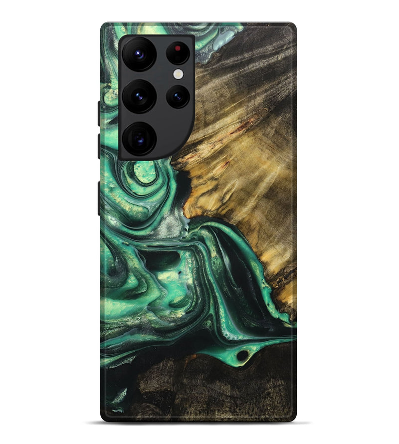 Galaxy S22 Ultra Wood+Resin Live Edge Phone Case - Iker (Green, 700211)