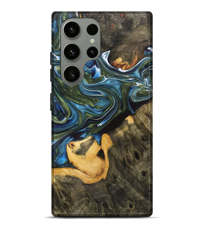 Galaxy S23 Ultra Wood+Resin Live Edge Phone Case - Susie (Blue, 700220)