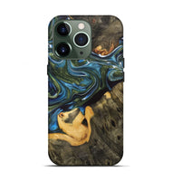 iPhone 13 Pro Wood+Resin Live Edge Phone Case - Susie (Blue, 700220)
