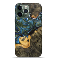 iPhone 13 Pro Max Wood+Resin Live Edge Phone Case - Susie (Blue, 700220)
