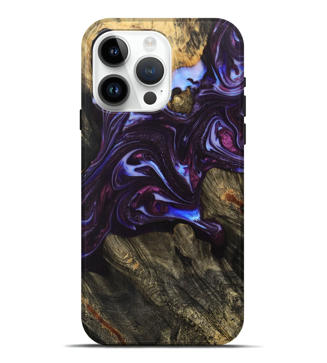 iPhone 15 Pro Max Wood+Resin Live Edge Phone Case - Nina (Purple, 700234)