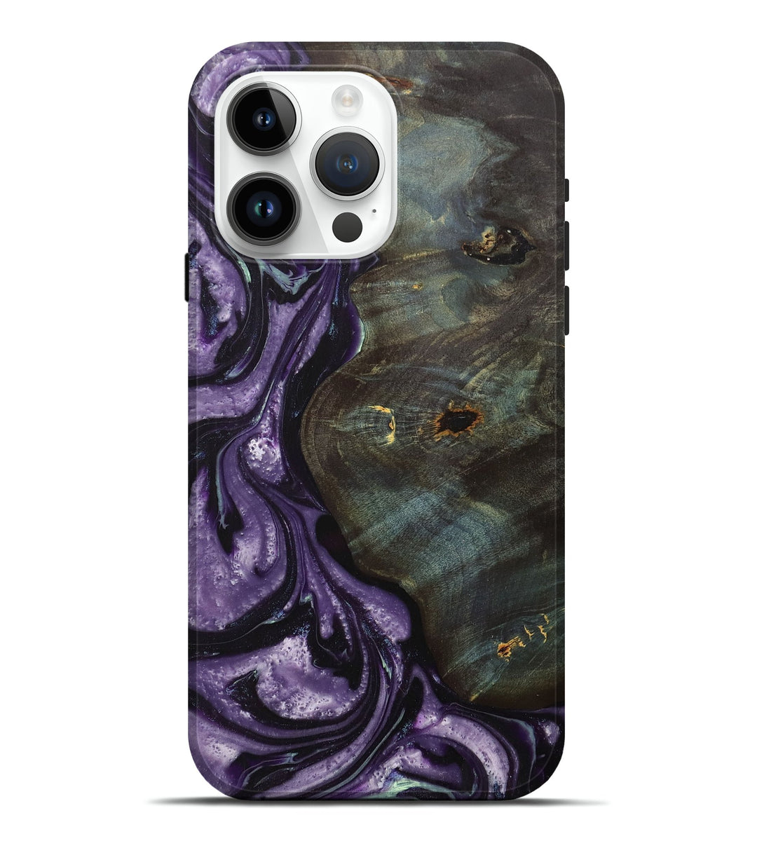 iPhone 15 Pro Max Wood+Resin Live Edge Phone Case - Graham (Purple, 700236)