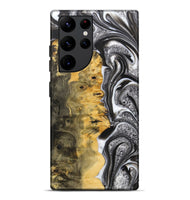 Galaxy S22 Ultra Wood+Resin Live Edge Phone Case - Mario (Black & White, 700238)