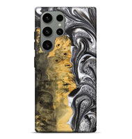 Galaxy S23 Ultra Wood+Resin Live Edge Phone Case - Mario (Black & White, 700238)