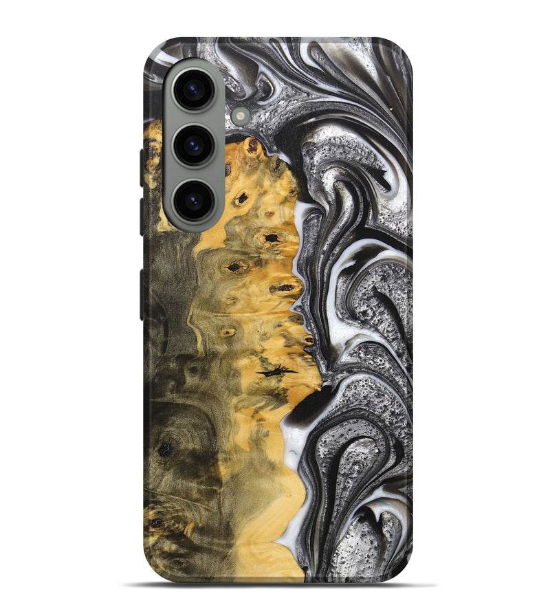 Galaxy S24 Plus Wood+Resin Live Edge Phone Case - Mario (Black & White, 700238)