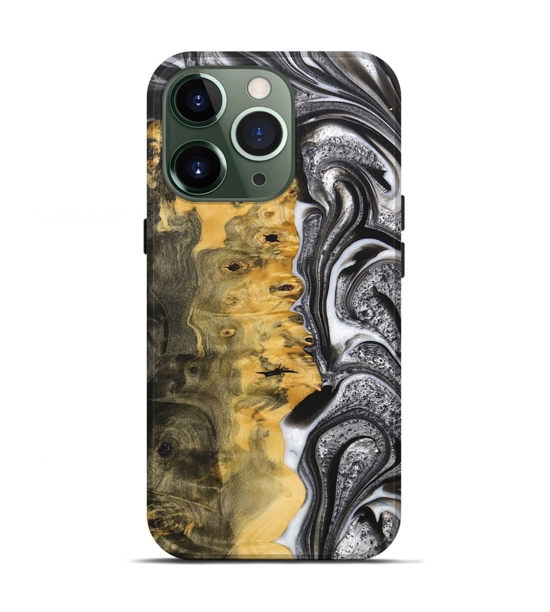 iPhone 13 Pro Wood+Resin Live Edge Phone Case - Mario (Black & White, 700238)