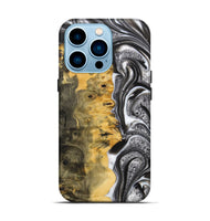 iPhone 14 Pro Wood+Resin Live Edge Phone Case - Mario (Black & White, 700238)