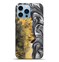 iPhone 14 Pro Max Wood+Resin Live Edge Phone Case - Mario (Black & White, 700238)