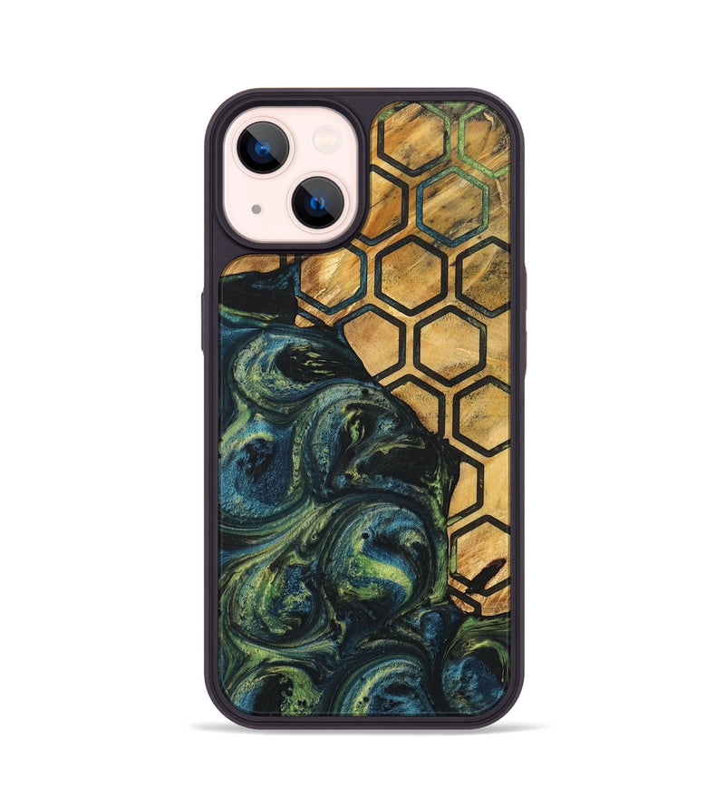 iPhone 14 Wood+Resin Phone Case - Jane (Pattern, 700284)