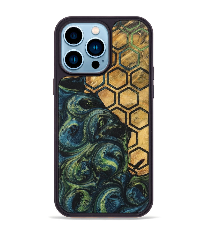 iPhone 14 Pro Max Wood+Resin Phone Case - Jane (Pattern, 700284)