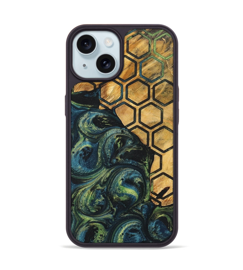 iPhone 15 Wood+Resin Phone Case - Jane (Pattern, 700284)