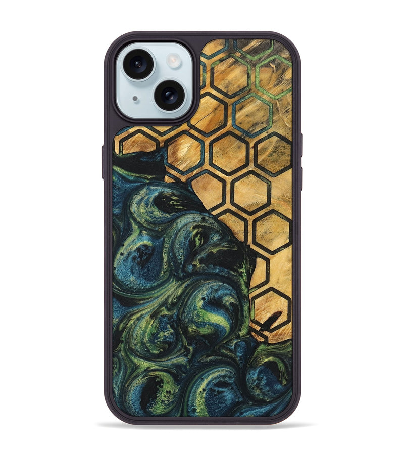 iPhone 15 Plus Wood+Resin Phone Case - Jane (Pattern, 700284)