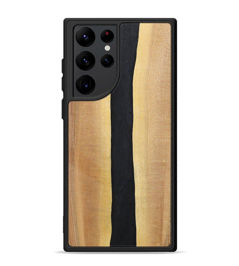 Galaxy S22 Ultra Wood+Resin Phone Case - Reid (Pure Black, 700292)