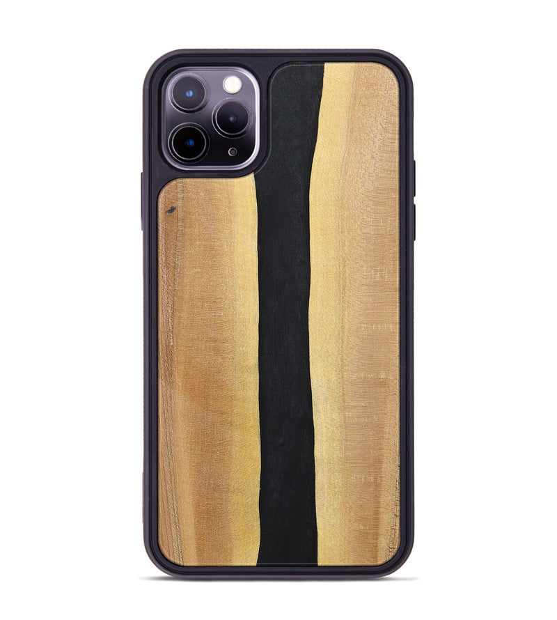 iPhone 11 Pro Max Wood+Resin Phone Case - Reid (Pure Black, 700292)