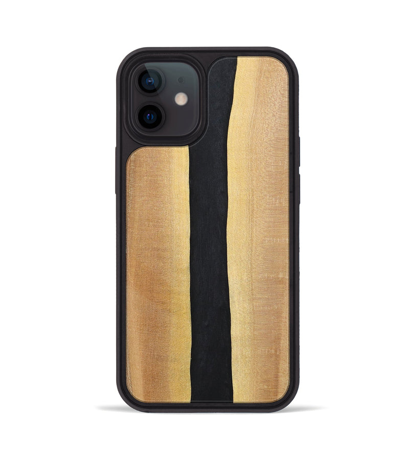 iPhone 12 Wood+Resin Phone Case - Reid (Pure Black, 700292)