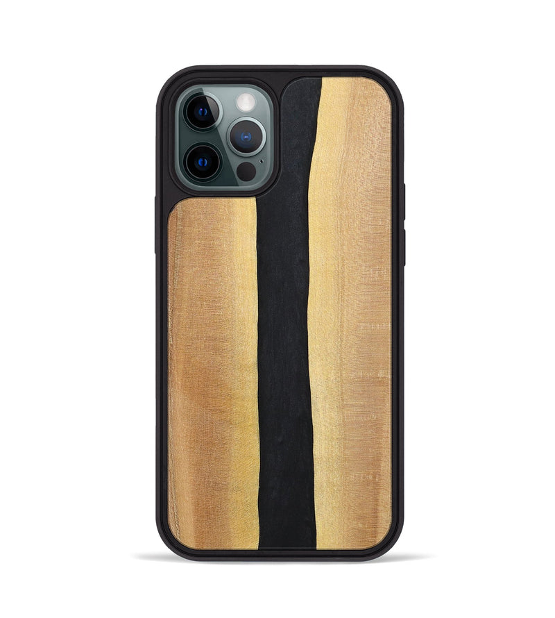 iPhone 12 Pro Wood+Resin Phone Case - Reid (Pure Black, 700292)