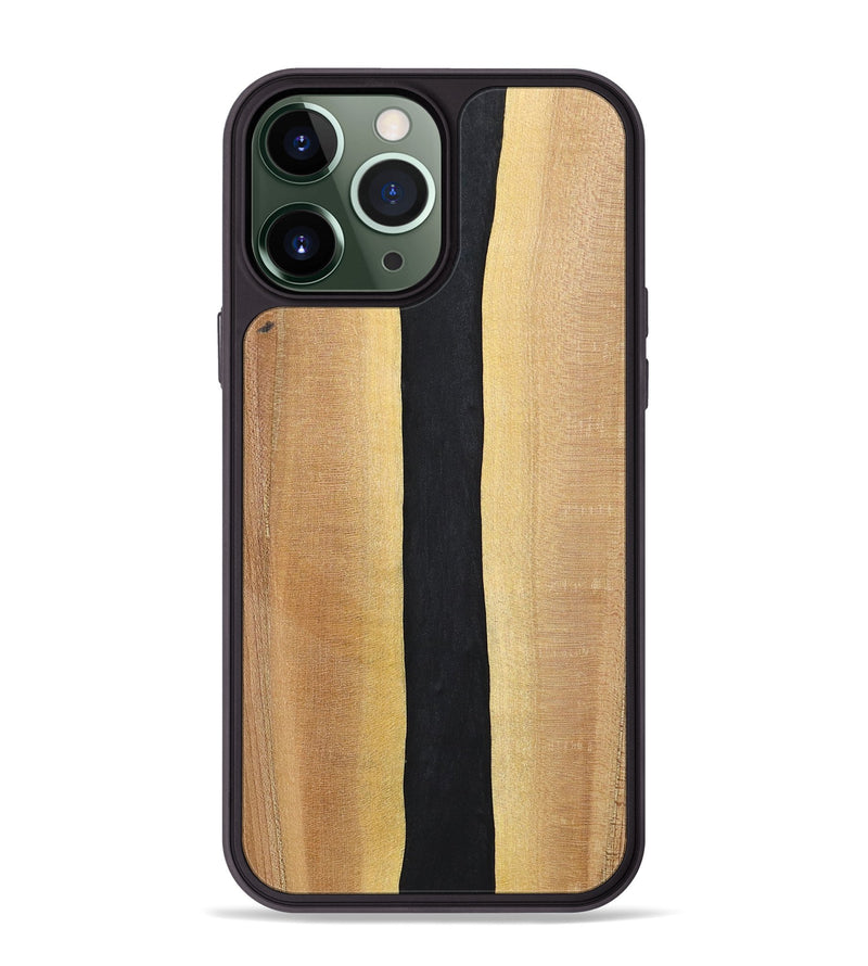 iPhone 13 Pro Max Wood+Resin Phone Case - Reid (Pure Black, 700292)