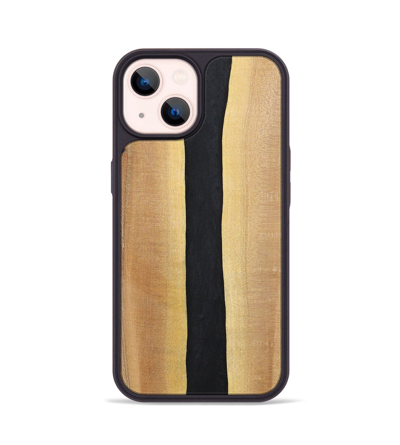 iPhone 14 Wood+Resin Phone Case - Reid (Pure Black, 700292)