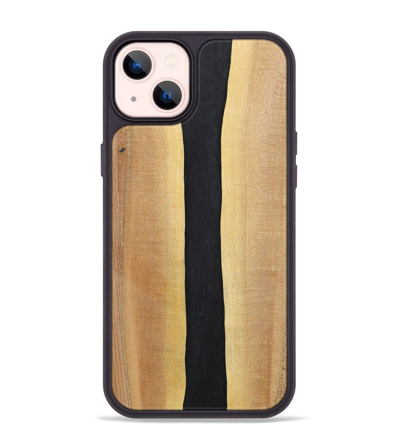 iPhone 14 Plus Wood+Resin Phone Case - Reid (Pure Black, 700292)