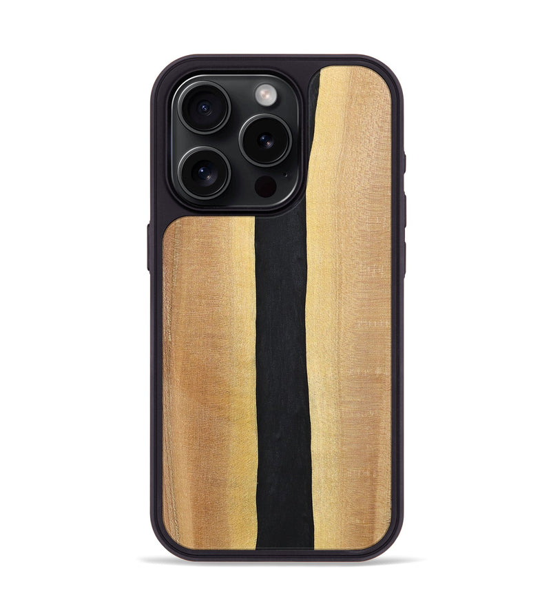 iPhone 15 Pro Wood+Resin Phone Case - Reid (Pure Black, 700292)