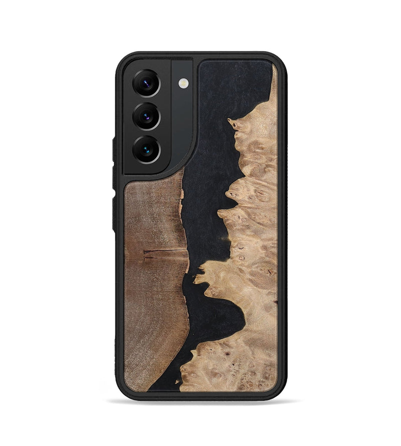 Galaxy S22 Wood+Resin Phone Case - Britney (Pure Black, 700295)