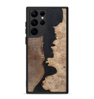 Galaxy S22 Ultra Wood+Resin Phone Case - Britney (Pure Black, 700295)