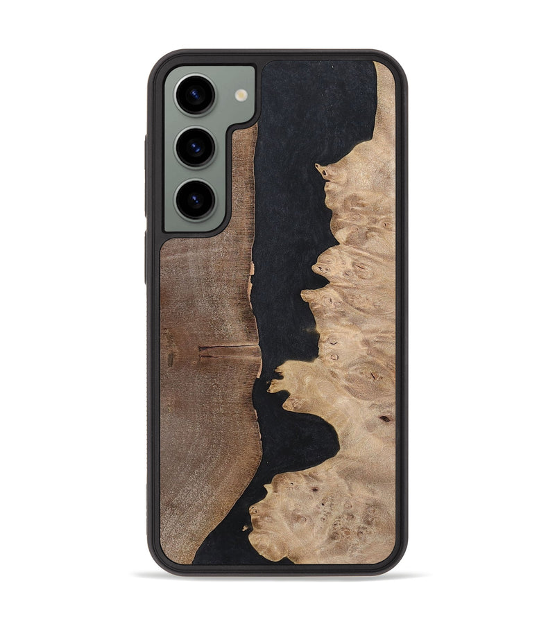 Galaxy S23 Plus Wood+Resin Phone Case - Britney (Pure Black, 700295)