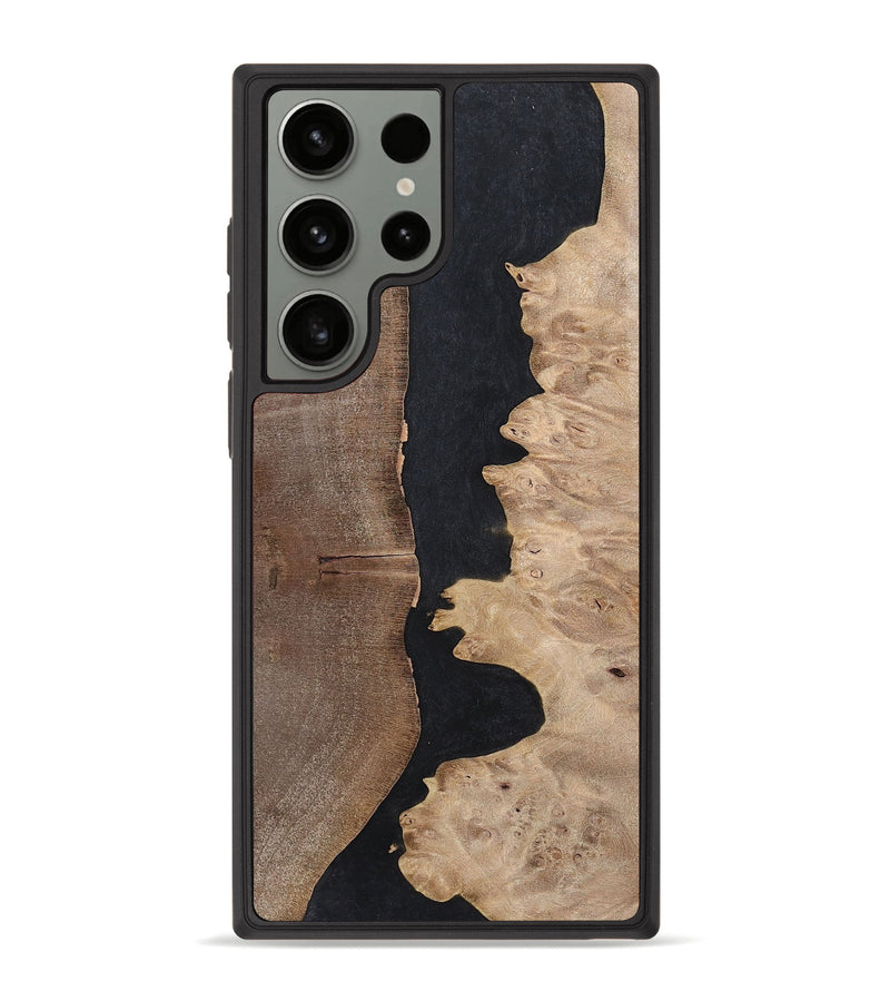 Galaxy S23 Ultra Wood+Resin Phone Case - Britney (Pure Black, 700295)