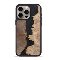 iPhone 15 Pro Max Wood+Resin Phone Case - Britney (Pure Black, 700295)