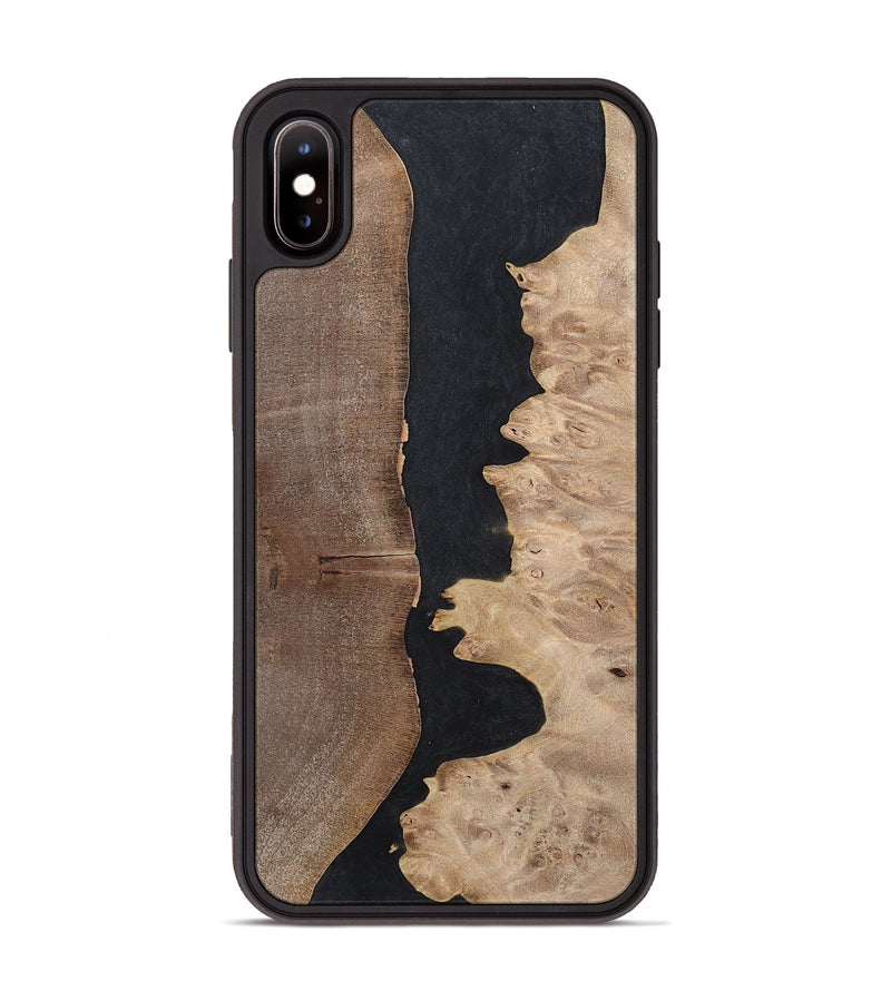iPhone Xs Max Wood+Resin Phone Case - Britney (Pure Black, 700295)